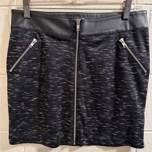 Rock & Republic Textured Black Mini Skirt with Silver Zippers size small